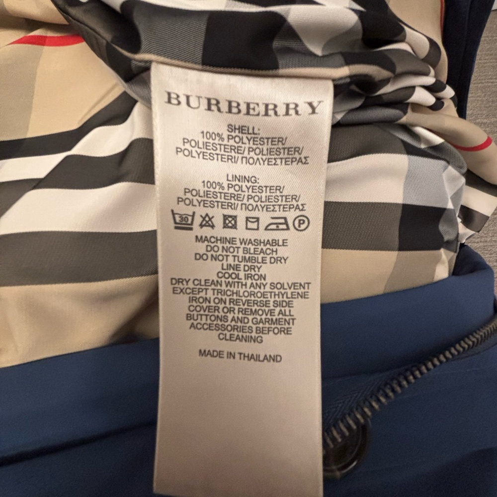 Burberry Brit Men’s Blue Hooded Car Coat – Size M – Like New - Picture 7 of 7